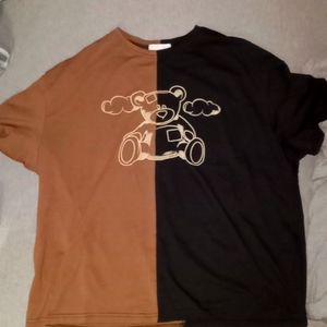This shirt is from Romwe, the size is a XXL and the color is a brown and black